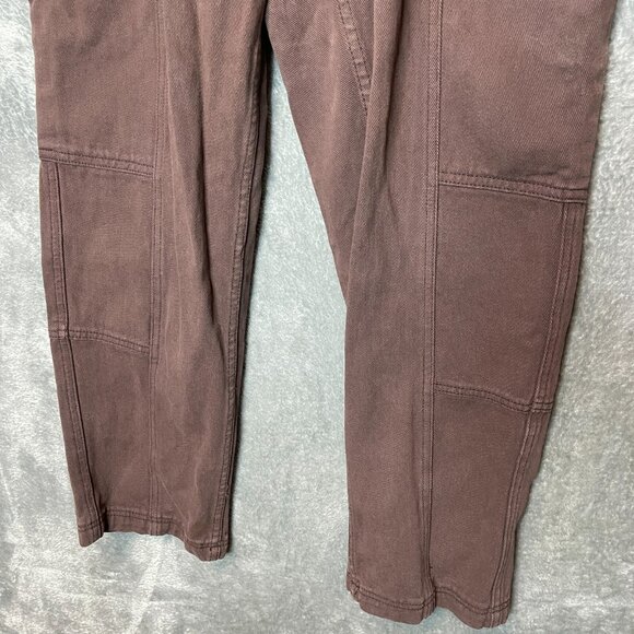 Pacsun Women Elastic Waist Baggy Loose Mid Rise Cargo Heavyweight Jean S Brown - Picture 4 of 10